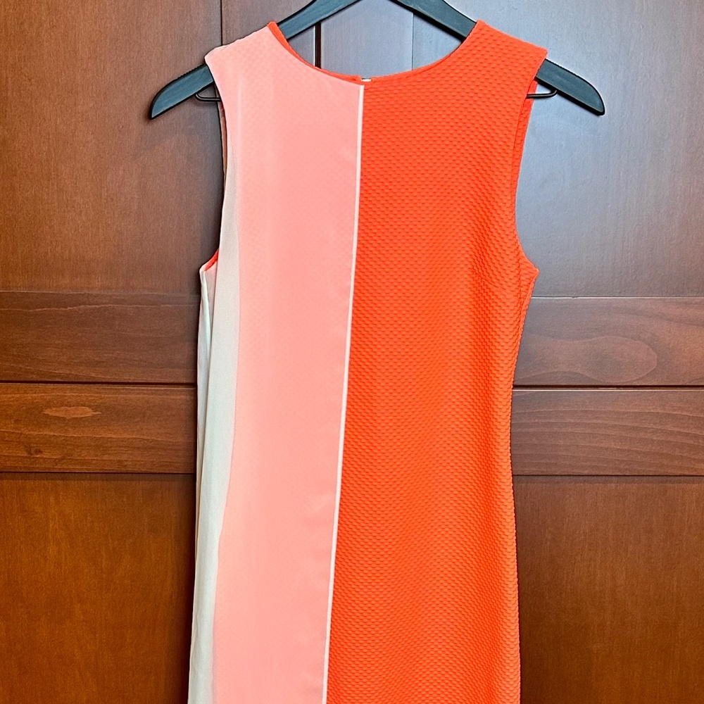 ASOS textured high neck sleeveless Pencil Dress with float chiffon overlay